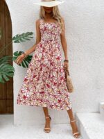 Rochie Lunga Caylee Galbena Inflorata - imagine 3