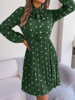 Rochie Scurta Anemona Vernil Cu Buline Albe - imagine 4