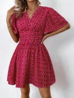 Rochie Scurta Debbie Rosie Cu Inimioare Albe - imagine 4