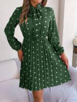 Rochie Scurta Anemona Vernil Cu Buline Albe - imagine 5