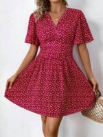 Rochie Scurta Debbie Rosie Cu Inimioare Albe - imagine 5