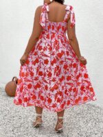 Rochie Lunga Nelly Alba Inflorata - Marimi Mari - imagine 2