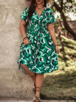 Rochie Midi Nilah Verde Cu Cordon - imagine 3