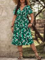 Rochie Midi Nilah Verde Cu Cordon - imagine 4
