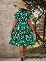 Rochie Midi Nilah Verde Cu Cordon - imagine 2