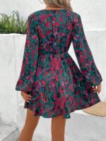 Rochie Scurta Evonna Vernil Cu Imprimeu Multicolor - imagine 2