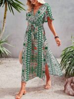 Rochie Lunga Amal cu Print Multicolor - imagine 4