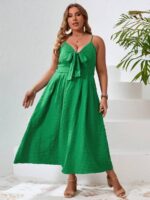 Rochie Lunga Madison Verde Cu Funda - Marimi Mari