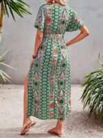 Rochie Lunga Amal cu Print Multicolor - imagine 2