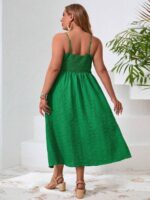 Rochie Lunga Madison Verde Cu Funda - Marimi Mari - imagine 2
