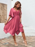 Rochie Midi Elmira Roz Inchis - imagine 4