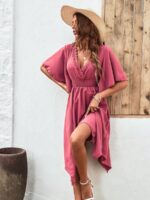 Rochie Midi Elmira Roz Inchis - imagine 5