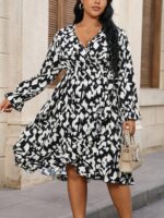 Rochie Midi Corsina Alba cu Print Leopard Negru
