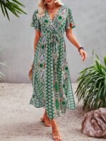 Rochie Lunga Amal cu Print Multicolor - imagine 3
