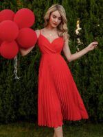 Rochie Midi Panisia Rosie Cu Pliuri - imagine 3