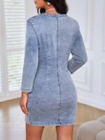 Rochie Scurta Donella Din Denim - imagine 2
