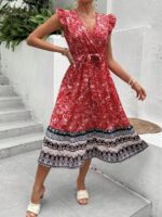 Rochie Midi Ottie Rosie cu Print Alb si Negru - imagine 4