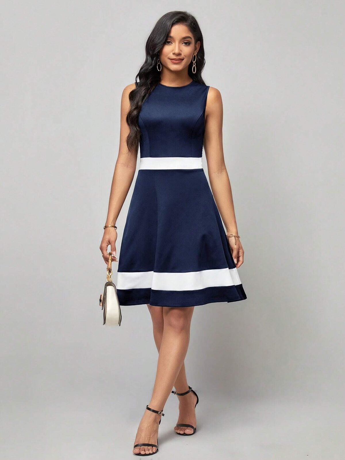 Rochie Scurta Dahlia Bleumarin - imagine 3