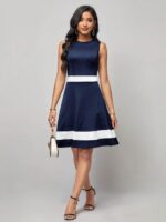 Rochie Scurta Dahlia Bleumarin - imagine 3