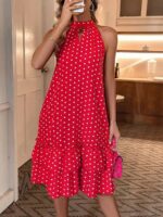 Rochie Midi Edith Rosie Cu Buline Albe - imagine 3