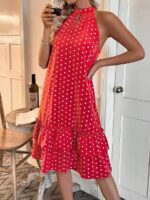 Rochie Midi Edith Rosie Cu Buline Albe - imagine 4