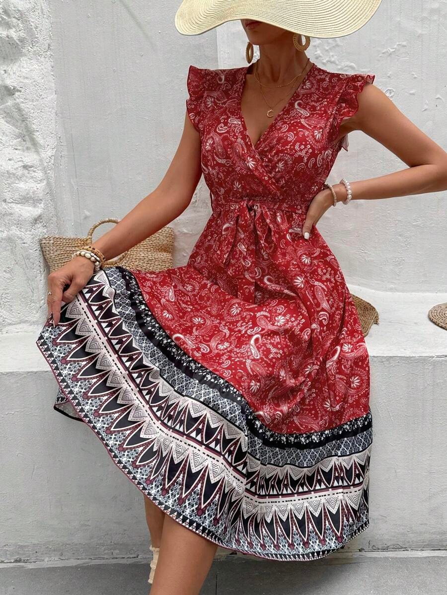 47-1 Rochie Midi Ottie Rosie cu Print Alb si Negru - imagine 1