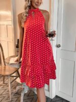 Rochie Midi Edith Rosie Cu Buline Albe - imagine 5