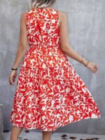 Rochie Midi Sally Alba Cu Model Cu Frunze Portocalii - Marimi Mari - imagine 2