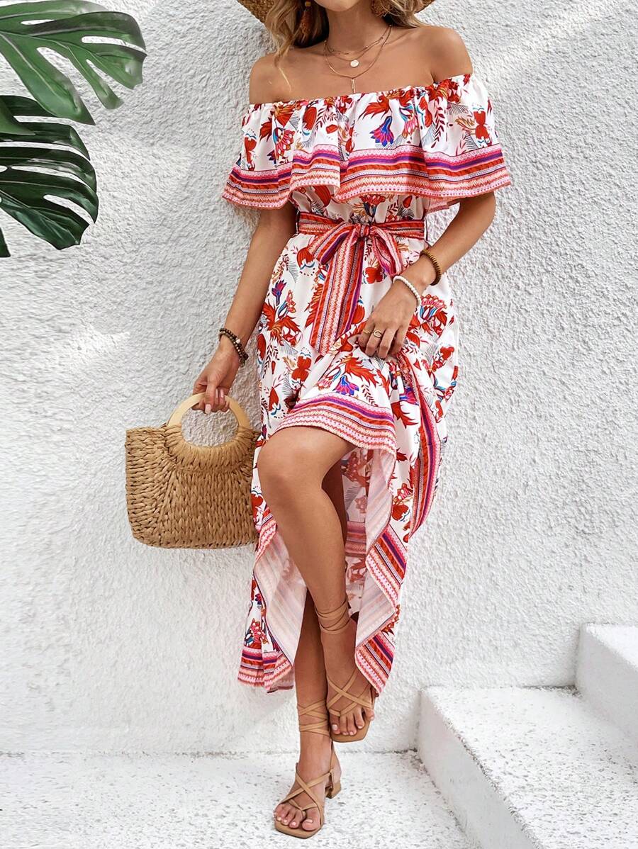 60 Rochie Lunga Liouba Alba Cu Cordon - imagine 1