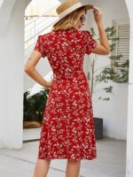 Rochie Midi Andiana Rosie Cu Model Floral Alb - imagine 2