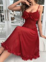 Rochie Midi De Noapte Miara Rosie - imagine 4