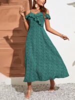 Rochie Lunga Florentina Verde - imagine 4