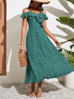 Rochie Lunga Florentina Verde - imagine 5