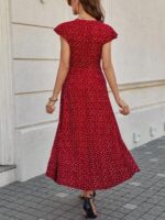 Rochie Midi Sathia Rosie Cu Inimioare Albe - imagine 2