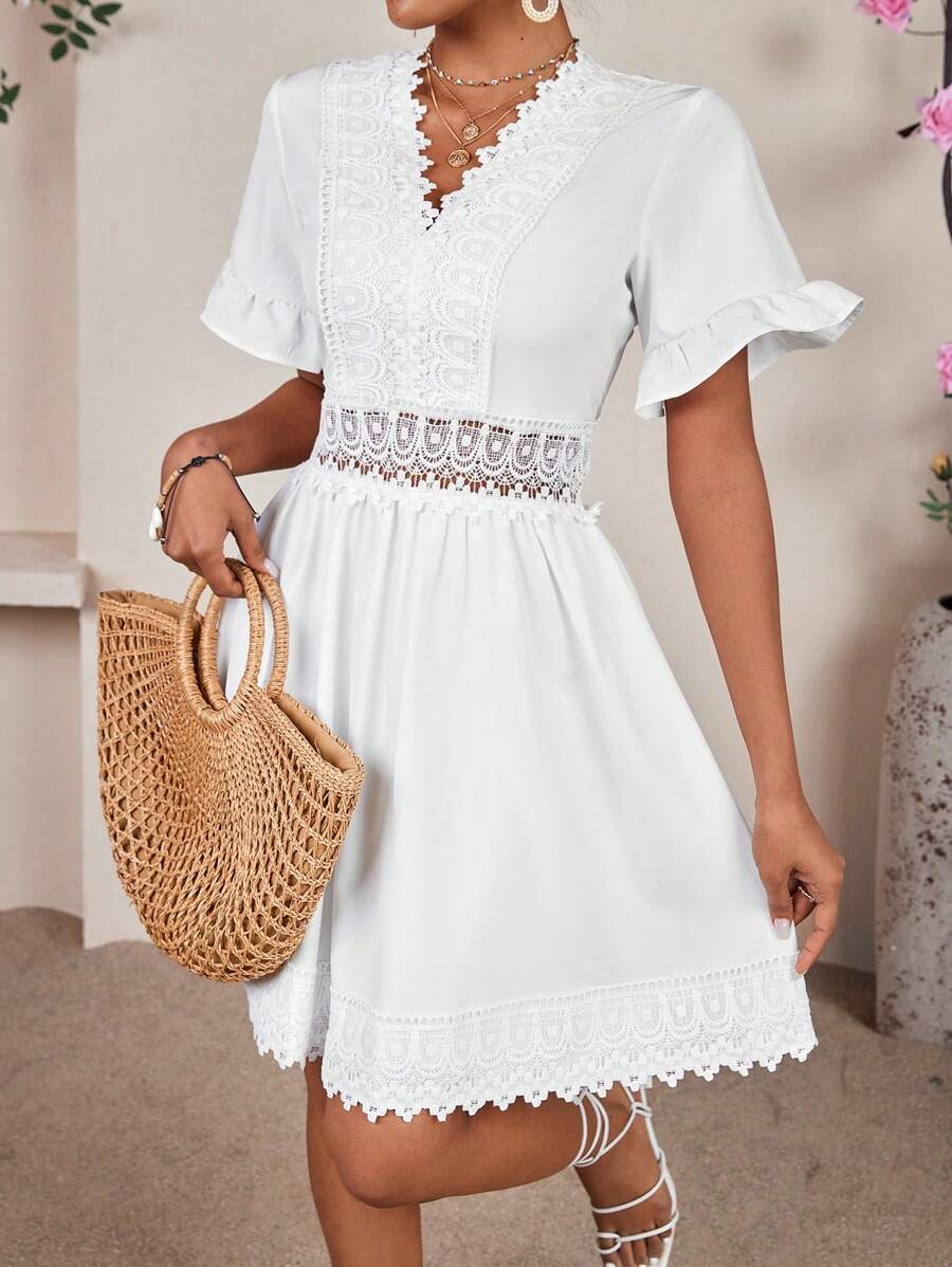 100 Rochie Scurta Indivar Alba - imagine 1