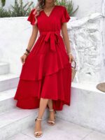 Rochie Lunga Soledad Rosie Cu Cordon - imagine 3