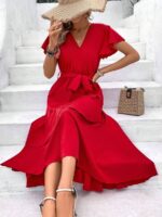 Rochie Lunga Soledad Rosie Cu Cordon - imagine 5