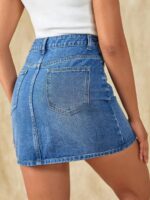Fusta Scurta Taus Din Denim - imagine 2