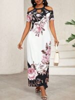 Rochie Lunga Regine Alba Inflorata - imagine 3