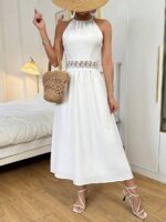Rochie Lunga Ninetta Alba Cu Spatele Gol