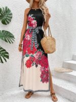 Rochie Lunga Stava Inflorata ,Cu Cordon - imagine 4