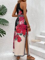 Rochie Lunga Stava Inflorata ,Cu Cordon - imagine 2
