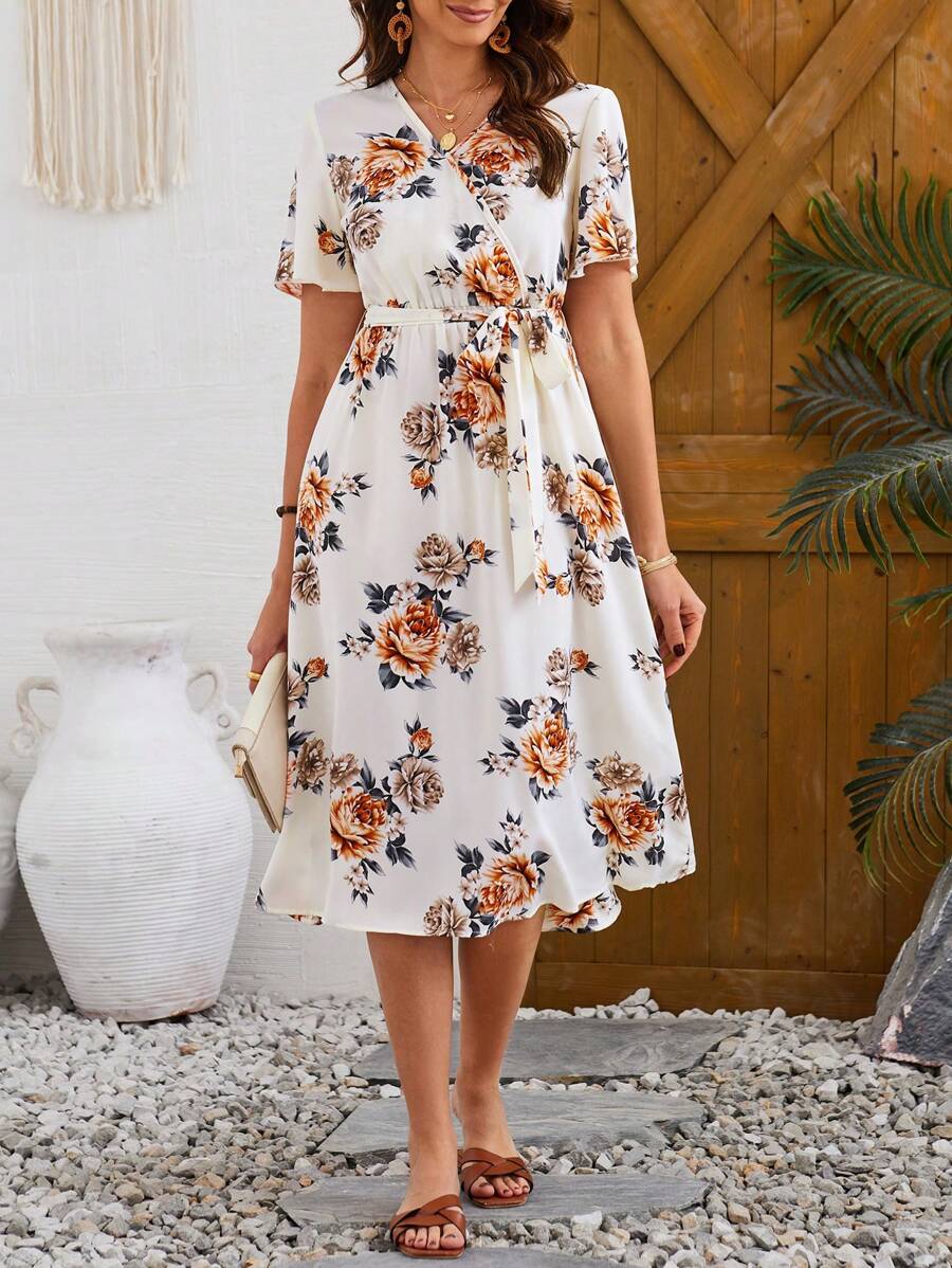 25 Rochie Midi Selma Alba Inflorata - imagine 1
