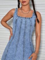 Rochie Scurta Pernelle Din Denim - imagine 4