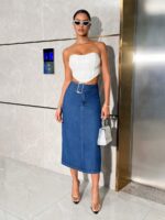 Fusta Lunga Minke Din Denim - imagine 3