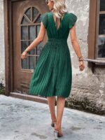 Rochie Midi Elitha Verde Cu Pliuri - imagine 2