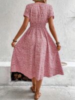 Rochie Midi Marija Roz Cu Print Multicolor - imagine 2