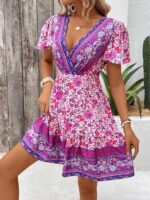 Rochie Scurta Svenja Alba Inflorata - imagine 3