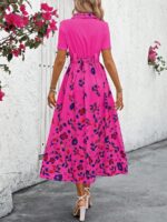 Rochie Lunga Zerlina Roz Inflorata - imagine 2