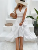 Rochie Lunga Melina Alba - imagine 5